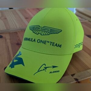 NEW Ashton Martin Formula 1 Alonzo Team Baseball Hat Aramco Pelmark NWT Kids O/S